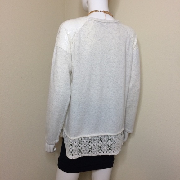 Democracy pullover sweatshirt long sleeve gray top - Picture 7 of 8